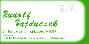 rudolf hajducsek business card